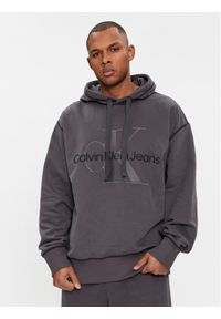Calvin Klein Jeans Bluza Wash Monologo Hoodie J30J324623 Czarny Regular Fit. Kolor: czarny. Materiał: bawełna #1