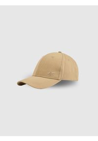 4f - 4F Czapka z daszkiem snapback uniseks - beżowa XS/S (56cm). Kolor: beżowy. Materiał: bawełna, materiał. Styl: casual, klasyczny, sportowy #1