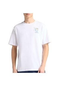 Koszulka męska New Balance MT61I5BMWT - biała. Kolor: biały. Materiał: bawełna. Długość rękawa: krótki rękaw. Długość: krótkie. Wzór: kolorowy #1