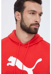 Puma bluza bawełniana męska kolor czerwony z kapturem z nadrukiem. Typ kołnierza: kaptur. Kolor: czerwony. Materiał: bawełna. Długość rękawa: długi rękaw. Długość: długie. Wzór: nadruk #3