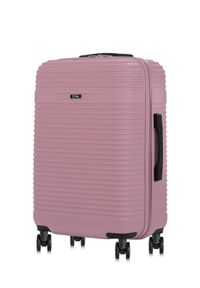 Ochnik - Komplet walizek na kółkach 19''/24''/28''. Kolor: różowy. Materiał: guma, poliester, materiał, kauczuk #11