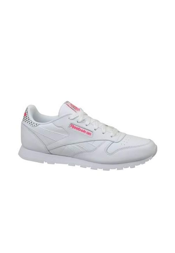 Buty do chodzenia dla dzieci Reebok CL Leather Girl Squad. Zapięcie: sznurówki. Kolor: biały. Materiał: materiał, skóra, syntetyk. Szerokość cholewki: normalna. Sport: turystyka piesza