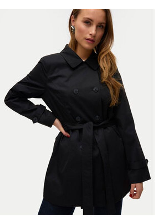 Vero Moda Trencz Chelsea 10329343 Czarny Regular Fit. Kolor: czarny. Materiał: syntetyk