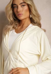 Renee - Jasnożółty Luźny Komplet Dresowy Szerokie Spodnie i Bluza z Kapturem Gossame. Kolor: żółty. Materiał: dresówka #4