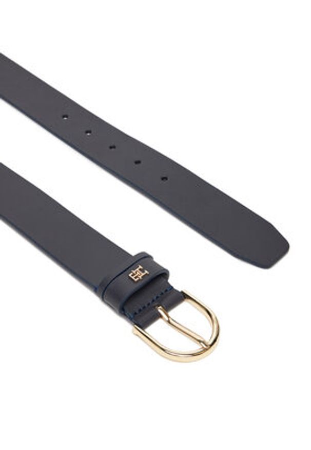 TOMMY HILFIGER - Tommy Hilfiger Pasek Damski Essential Effortless 3.5 AW0AW17757 Granatowy. Kolor: niebieski. Materiał: skóra