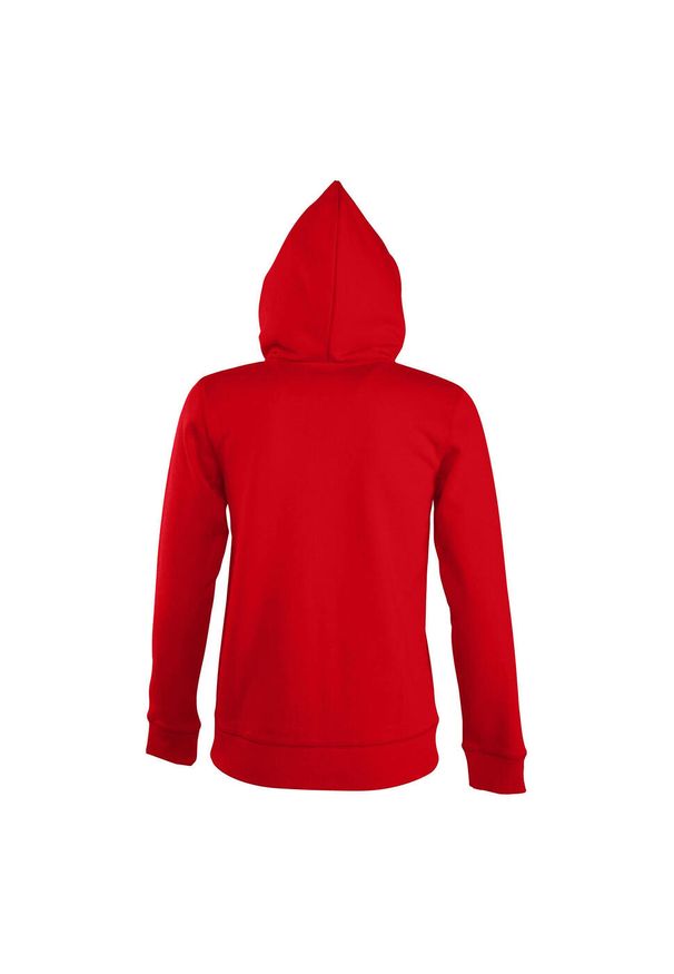 SOL'S - Damska Bluza Z Kapturem Seven Full Zip. Typ kołnierza: kaptur. Kolor: czerwony