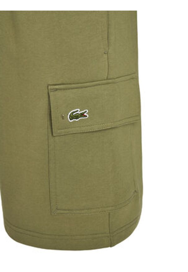 Lacoste Szorty sportowe GH9743 Khaki Regular Fit. Kolor: brązowy. Materiał: bawełna. Styl: sportowy