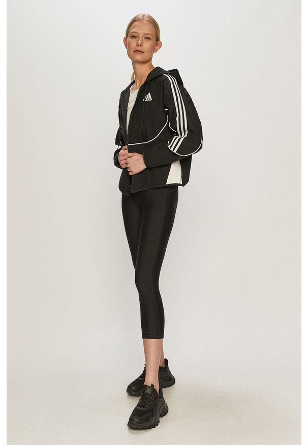 adidas Performance - Bluza. Okazja: na co dzień. Typ kołnierza: kaptur. Kolor: czarny. Materiał: poliester. Styl: casual