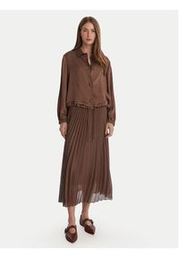 Marella Koszula Albatro 2613041045 Brązowy Regular Fit. Kolor: brązowy. Materiał: acetat #2