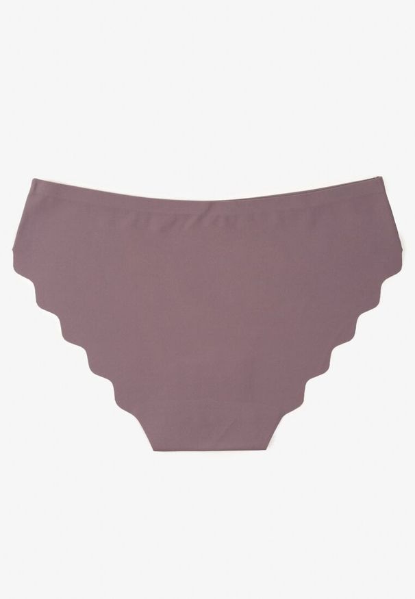 Born2be - Fioletowe Bezszwowe Majtki Typu Figi Dolinella. Kolor: fioletowy. Materiał: jeans