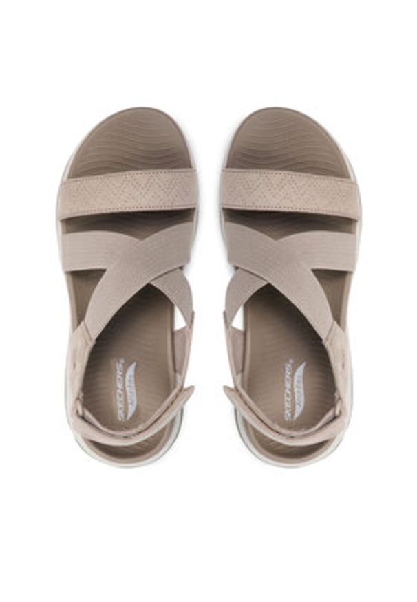 skechers - Skechers Sandały Treasured 140257/TPE Brązowy. Kolor: brązowy. Materiał: materiał