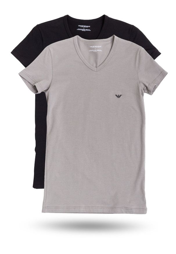 T-SHIRT 2-PAK Emporio Armani. Wzór: gładki, nadruk