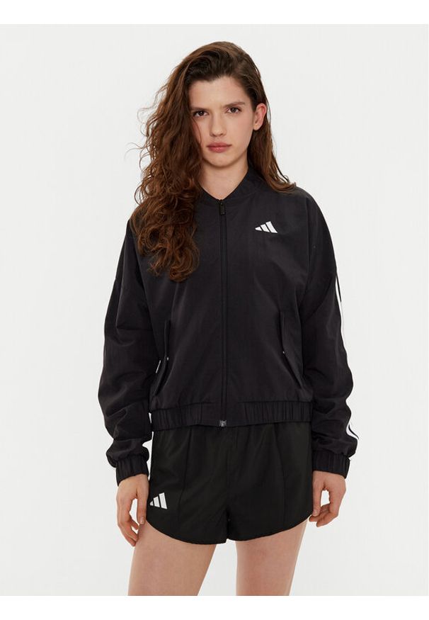 Adidas - adidas Kurtka bomber Essentials 3-Stripes JD5317 Czarny Loose Fit. Kolor: czarny. Materiał: syntetyk