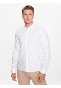Calvin Klein Koszula K10K111621 Biały Slim Fit. Kolor: biały. Materiał: bawełna