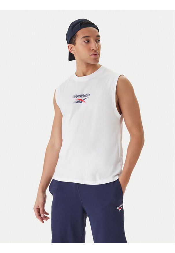 Reebok Tank top Bradshaw RK25560CCM Biały Regular Fit. Kolor: biały. Materiał: bawełna