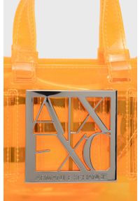 Armani Exchange torebka kolor pomarańczowy. Kolor: pomarańczowy. Rodzaj torebki: na ramię