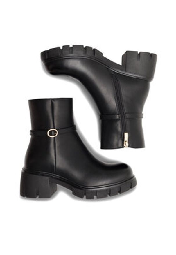 DeeZee Botki REGINA H17193-6 Czarny. Kolor: czarny. Materiał: syntetyk