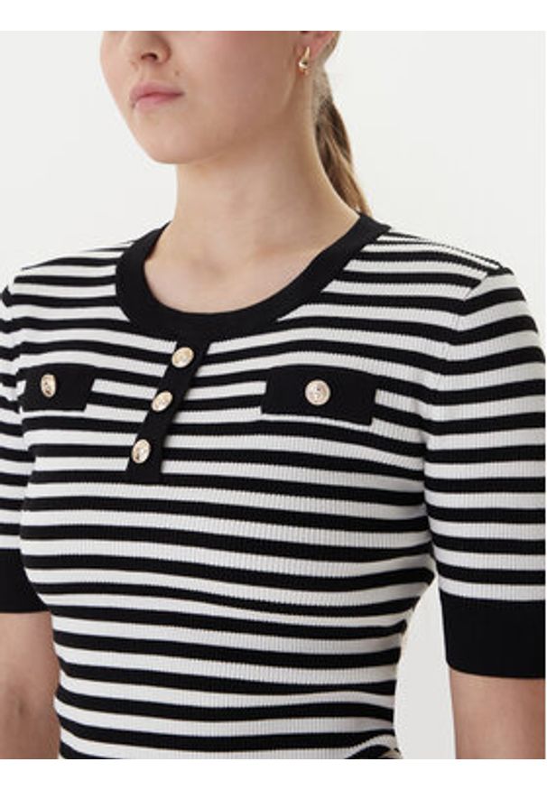 Morgan Sweter 261-MATTEA Czarny Slim Fit. Kolor: czarny. Materiał: wiskoza