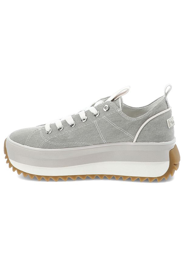 Szare Sneakersy Tamaris Stylowe Obuwie Damskie Na Platformie. Okazja: na co dzień. Zapięcie: sznurówki. Kolor: szary. Materiał: materiał. Szerokość cholewki: normalna. Obcas: na platformie