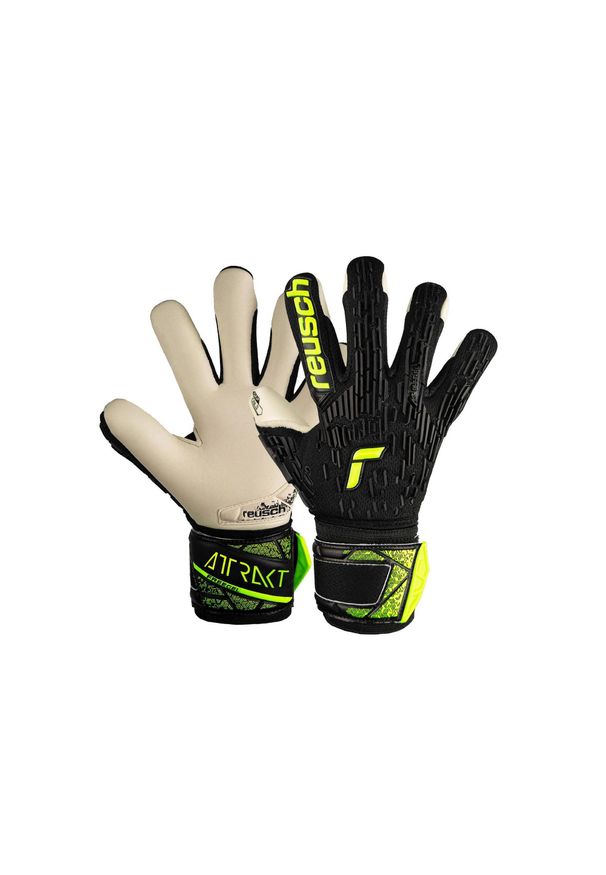 Reusch - Rękawice bramkarskie dziecięce REUSCH Attrakt Freegel Gold Finger Support Junior. Kolor: żółty, wielokolorowy, czarny