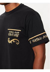 Versace Jeans Couture T-Shirt 77GAH6RB Czarny Regular Fit. Kolor: czarny. Materiał: bawełna