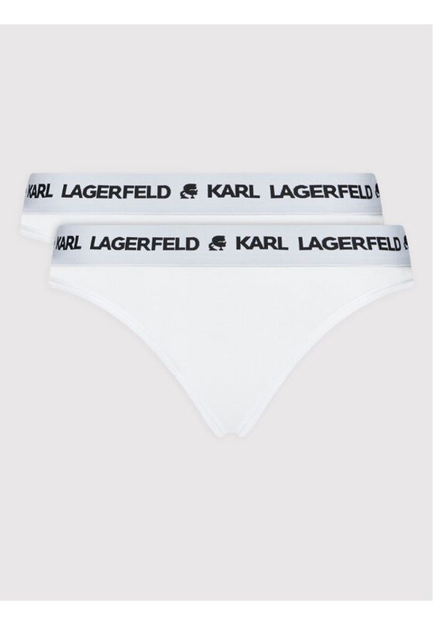 Karl Lagerfeld - KARL LAGERFELD Komplet 2 par fig klasycznych Logo Set 211W2127 Biały. Kolor: biały. Materiał: lyocell