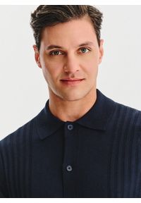 Pako Lorente - PAKO LORENTE - Bawełniany kardigan w kolorze granatowym. Okazja: na co dzień. Typ kołnierza: polo. Kolor: niebieski, zielony. Materiał: bawełna. Sezon: jesień. Styl: casual #5