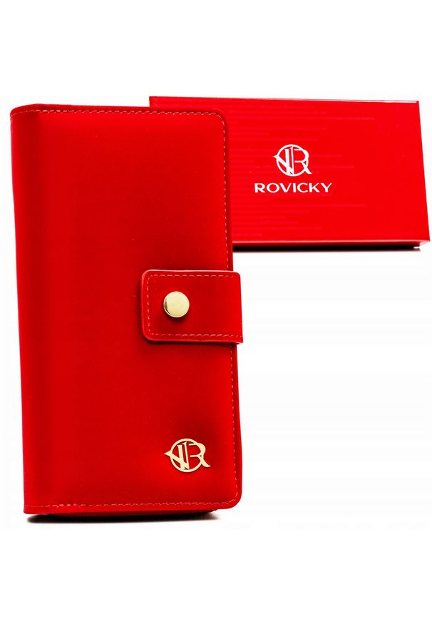 ROVICKY - Portfel damski Rovicky R-POR-01-V36 czerwony. Kolor: czerwony. Materiał: skóra ekologiczna