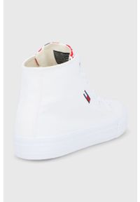 Tommy Jeans Trampki damskie kolor biały. Nosek buta: okrągły. Zapięcie: sznurówki. Kolor: biały. Materiał: bawełna. Szerokość cholewki: normalna #3