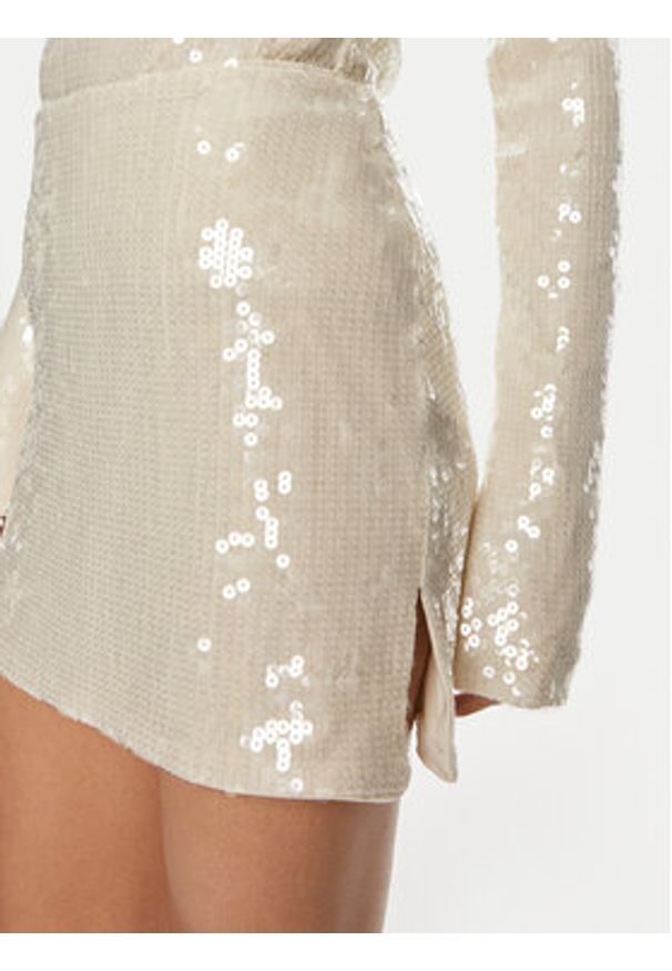 ROTATE Spódnica mini Oliria 112870857 Écru Slim Fit. Materiał: syntetyk
