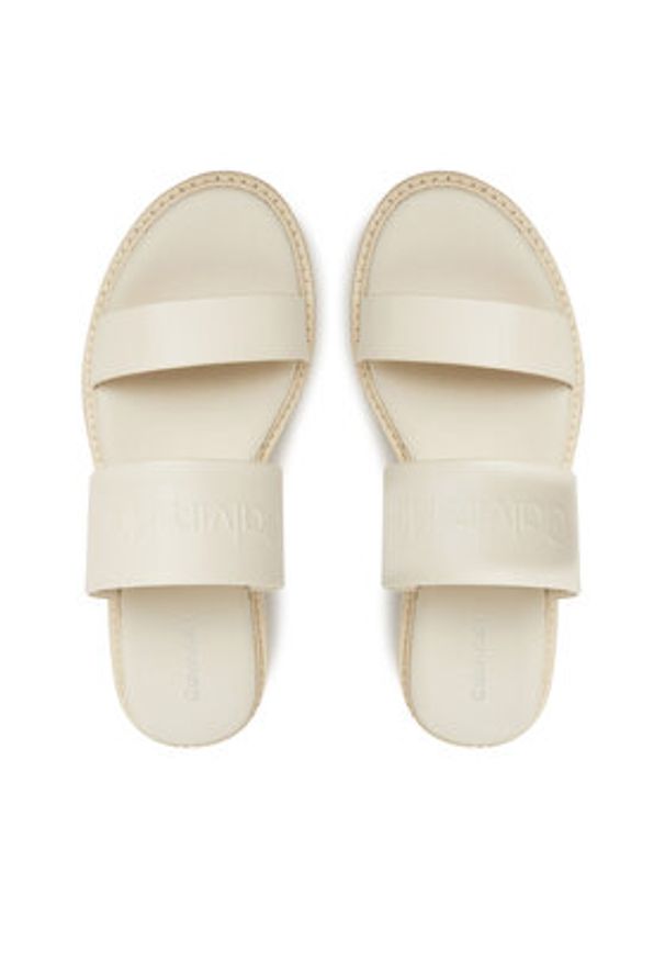 Calvin Klein Espadryle Flatform Wedge Slide - He HW0HW02374 Écru. Materiał: skóra
