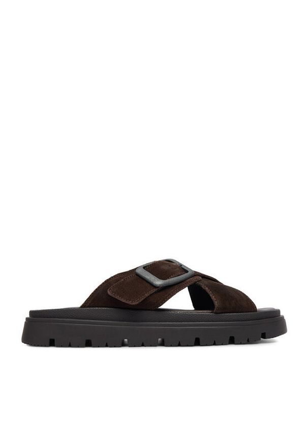 G-Star RAW - G-Star Raw Klapki CEO-WI16-MARS-02 Brązowy ciemny. Kolor: brązowy. Materiał: skóra, zamsz