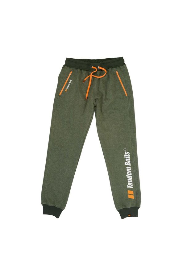 TANDEM BAITS - Wędkarskie spodnie dresowe. Kolor: zielony. Materiał: dresówka. Długość: długie