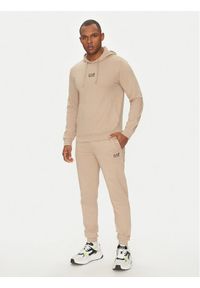 EA7 Emporio Armani Dres 8NPV64 PJVRZ U6155 Beżowy Regular Fit. Kolor: beżowy. Materiał: bawełna