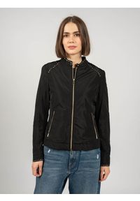 Geox - Kurtka turystyczna damska Shakima Biker. Kolor: czarny. Materiał: poliester