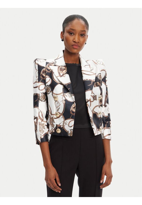 Babylon Marynarka S00704 Biały Regular Fit. Kolor: biały. Materiał: syntetyk