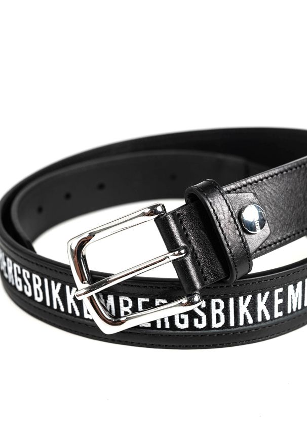 Bikkembergs Pasek | E2CPME351194 | Mężczyzna | Czarny. Kolor: czarny. Materiał: skóra. Wzór: aplikacja