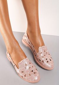 Renee - Różowe Balerinki Acanophe. Wysokość cholewki: przed kostkę. Nosek buta: okrągły. Kolor: różowy. Szerokość cholewki: normalna. Wzór: ażurowy. Obcas: na obcasie. Wysokość obcasa: niski #3