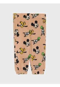 Sinsay - Spodnie regular ze wzorkiem Mickey - brązowy. Kolor: brązowy
