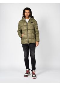 Plein Sport Kurtka | UPPS26E | Mężczyzna | Wojskowa Zieleń. Okazja: na co dzień. Typ kołnierza: kaptur. Materiał: poliamid. Wzór: aplikacja. Styl: militarny, sportowy #4