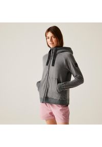 Regatta - Damski polar z kapturem Tralia z pełnym zamkiem błyskawicznym. Typ kołnierza: kaptur. Kolor: szary. Materiał: polar #1