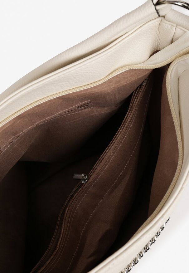 Born2be - Beżowa Torebka Pikowana Shopper z Paskiem Lanelea. Kolor: beżowy. Materiał: pikowane. Styl: elegancki, casual