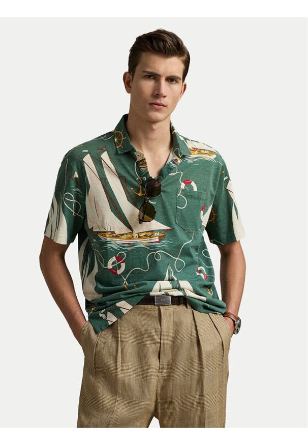 Polo Ralph Lauren Polo 710971786001 Zielony Classic Fit. Typ kołnierza: polo. Kolor: zielony. Materiał: bawełna