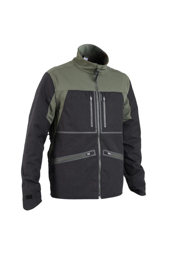 SOLOGNAC - Kurtka outdoor wytrzymała i oddychająca Solognac 900 las. Kolor: brązowy, zielony, wielokolorowy. Materiał: tkanina, elastan. Sport: outdoor