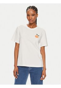 Vila T-Shirt Sybil 14097443 Biały Regular Fit. Kolor: biały. Materiał: bawełna