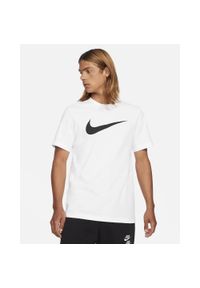 Koszulka sportowa męska Nike Icon Swoosh. Kolor: biały. Długość rękawa: krótki rękaw. Długość: krótkie. Sport: fitness