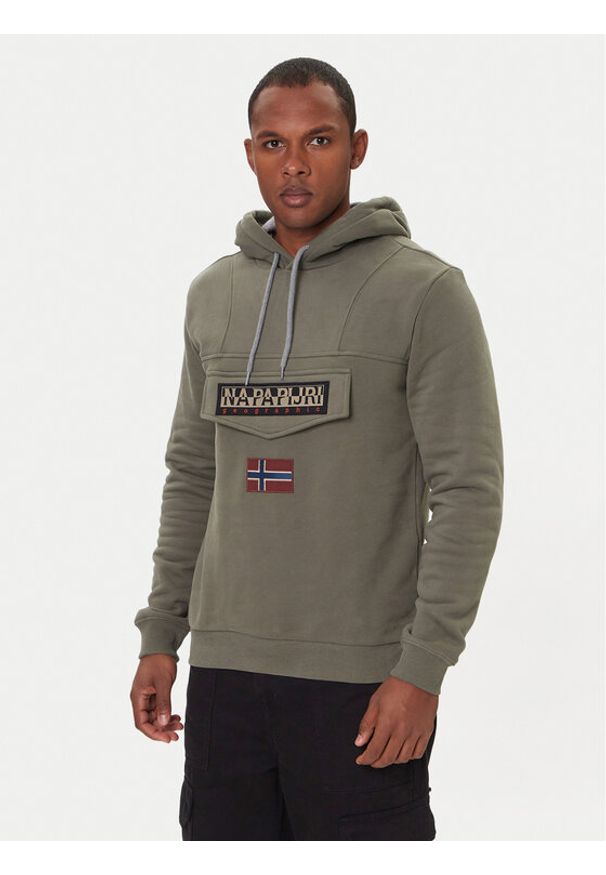 Napapijri Bluza Burgee Wint 4 NP0A892T Zielony Regular Fit. Kolor: zielony. Materiał: bawełna