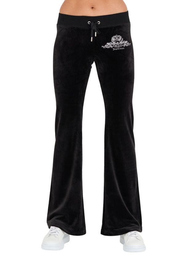 Juicy Couture - JUICY COUTURE Czarne damskie spodnie Arched Metallic Layla, Rozmiar L. Kolor: czarny
