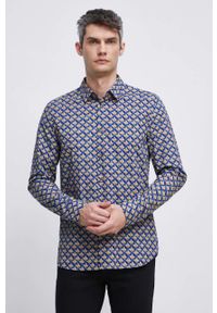 medicine - Medicine koszula męska slim z kołnierzykiem klasycznym. Typ kołnierza: kołnierzyk klasyczny. Materiał: tkanina. Długość rękawa: długi rękaw. Długość: długie. Styl: klasyczny #1