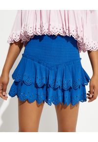 ISABEL MARANT - Marszczona spódnica Landora. Kolor: niebieski. Materiał: materiał. Wzór: aplikacja